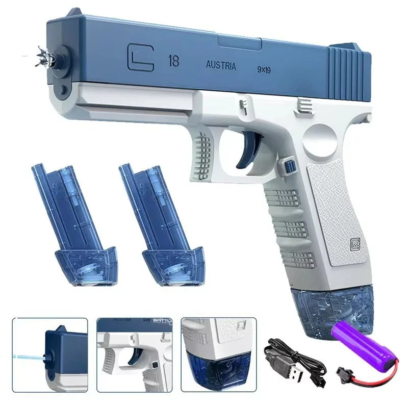 New Electric Glock Pistol 2025 Water Gun Toy Spray Water Children's Play Water Fighting Tool Automatic Splashing Water Bath Toy