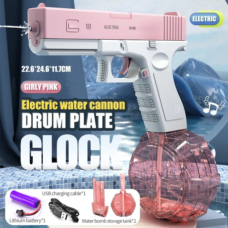 New Electric Glock Pistol 2025 Water Gun Toy Spray Water Children's Play Water Fighting Tool Automatic Splashing Water Bath Toy