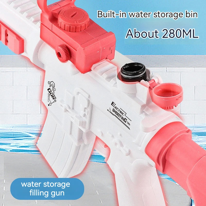 Electric Water Gun M416 Shooting Toy 280ML Shoot Beach Outdoor Fun Toy Children Boy Girl Adults Gift With Expanding Storage Tank