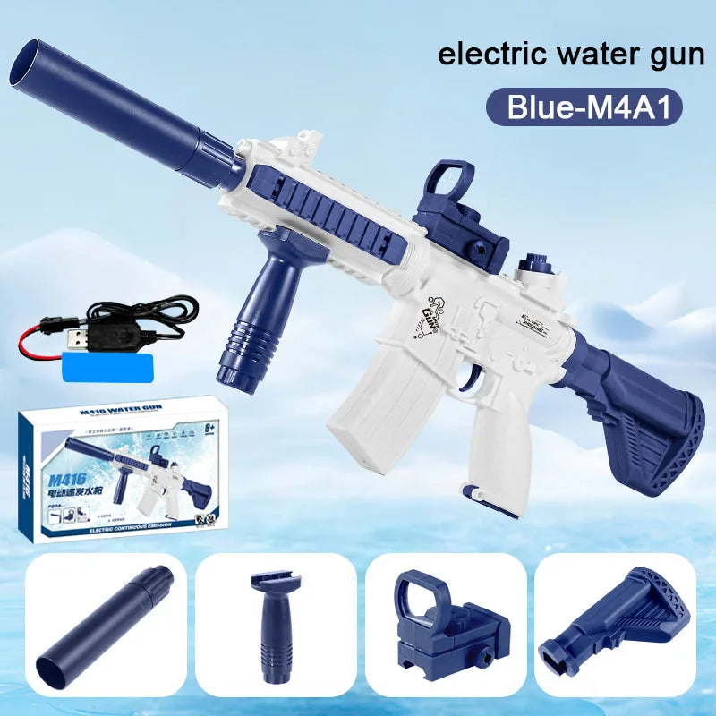 Electric Water Gun M416 Shooting Toy 280ML Shoot Beach Outdoor Fun Toy Children Boy Girl Adults Gift With Expanding Storage Tank