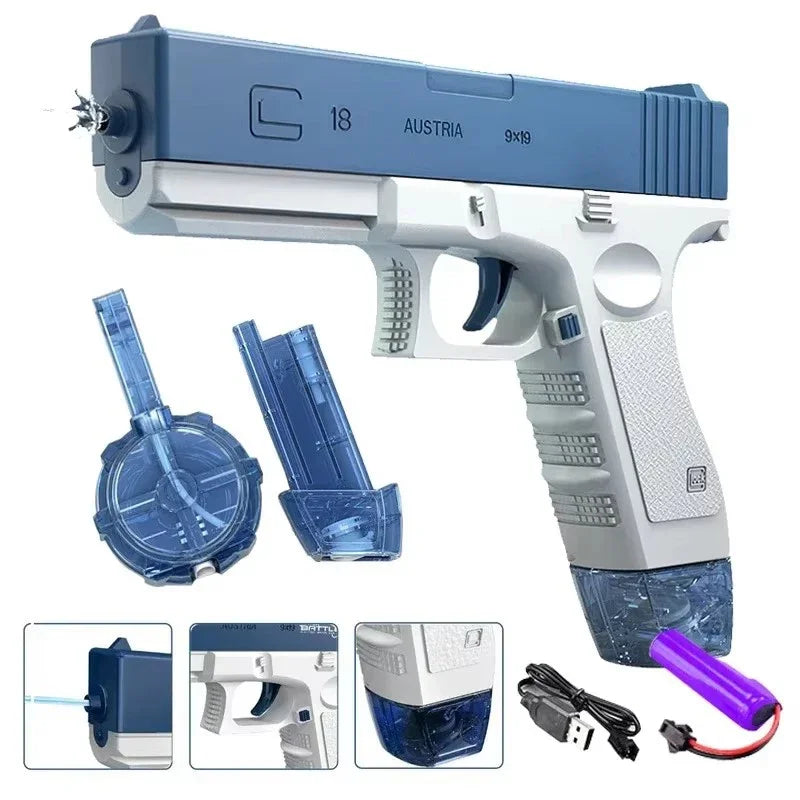 New Electric Glock Pistol 2025 Water Gun Toy Spray Water Children's Play Water Fighting Tool Automatic Splashing Water Bath Toy